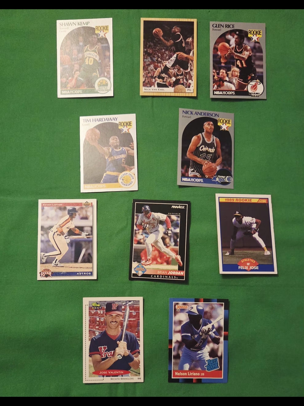 NBA/ MLB VINTAGE ROOKIES 80's-- 90's LOT OF TEN CARD